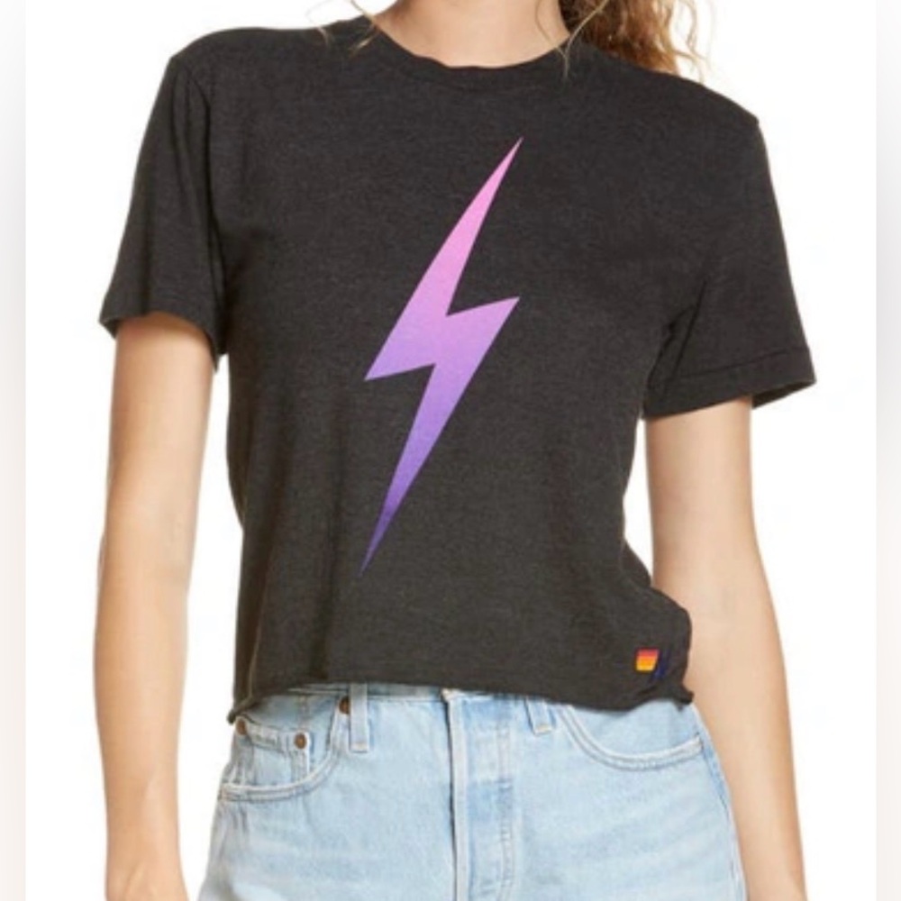 Aviator Nation Charcoal Bolt Tee Size Small S